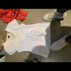 Theory white shirt sleeve top